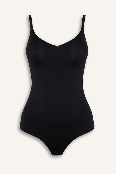DeFacto Black Bodysuit with Removable Pads Corset-Fall in Love E4743Ax25Sm