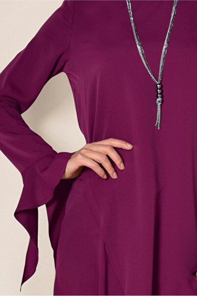 Alvina Asymetric Cut Pillise Detail Tunic 4852