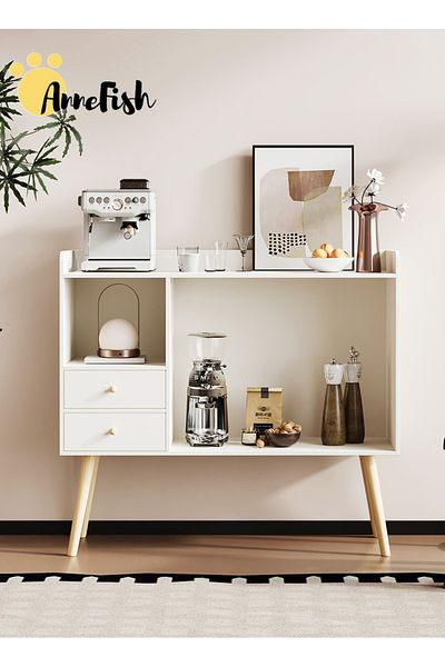 AnneFish Coffee Corner Kitchen Coffee Bar Cabinet Shelf Display Cabinet Kitchen Bakers Rack Sideboard