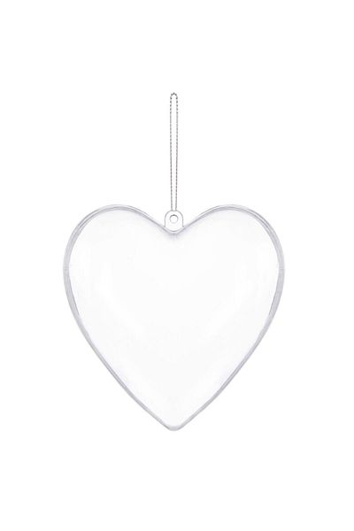 Springos Heart decoration, acrylic, 12 cm, transparent