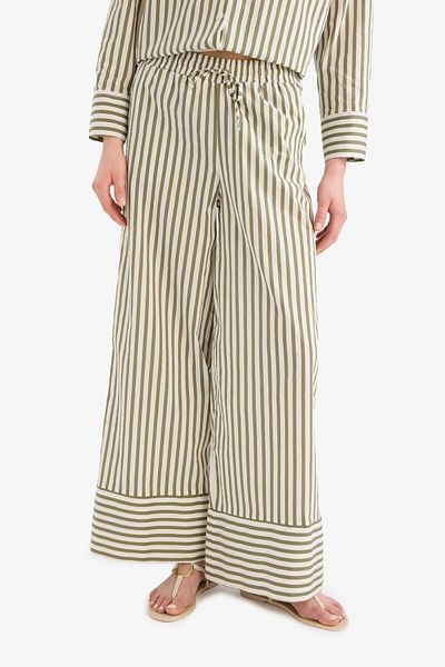 DeFacto Wide Leg Fabric Pants Double Pocket High Waist Wide Leg F0259Ax25Sm