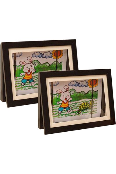NALACAL Kids Art Frame 8.5x11 Black (2-Pack) – Front-Opening Picture Frames with Storage