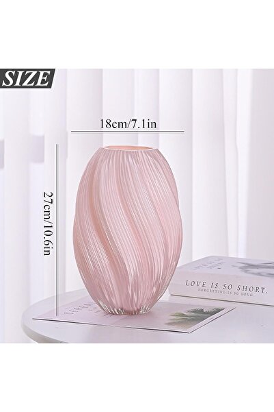 Qiccijoo Iridescent Crystal Glass Vase - Pink, 27cm