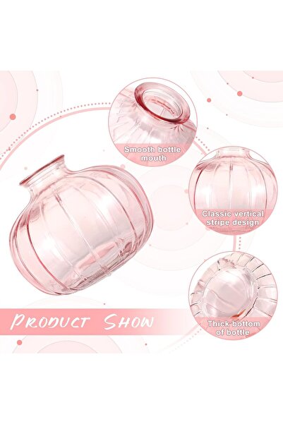 NALACAL Small Glass Vase Set of 3, Pink Bud Vases