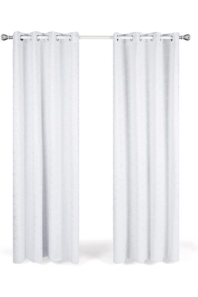 Generic Joyzzz Blackout Curtains, 2 Panels Decorative Diamond Foil Printed Thermal Insulated Privacy Protec