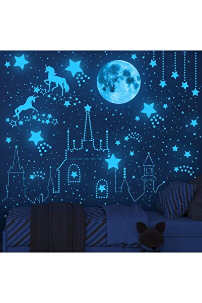 SYOSI 893-Piece Glow in The Dark Stars & Unicorn Wall Stickers for Kids