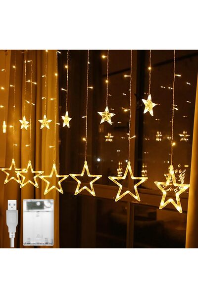 Generic 4-meter Ramadan decorative lighting curtain - 138 bulbs, USB and batt...
