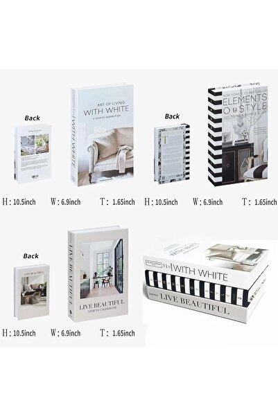 THE WHITE SHOP 3 PCS Decorative Faux Books for Home Decor