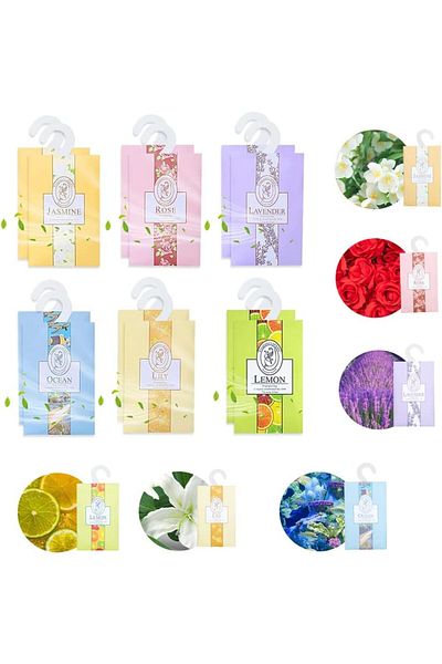 Generic SYOSI 6 Scented Sachets, 12 grams x 12 Pack Fragrance Sachets Bags Long Lasting Scented for Wardrob