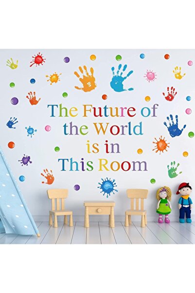 BBA ملصقات حائط من الفينيل ملونة مع اقتباسات ملهمة - تصميم رذاذ الطلاء وبصمات...