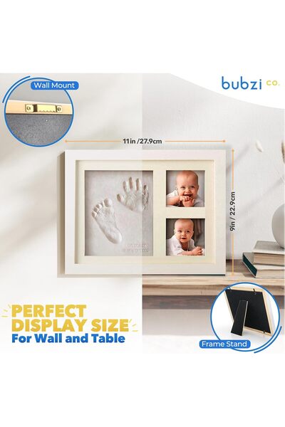 Bubzi Co Baby Handprint Footprint Keepsake Kit Newborn Clay Picture Frame Nursery Decor Memory Art