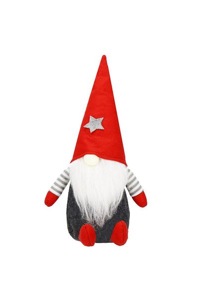 Springos Christmas decoration, Elf type, 26 x 12 cm, red / white / gray