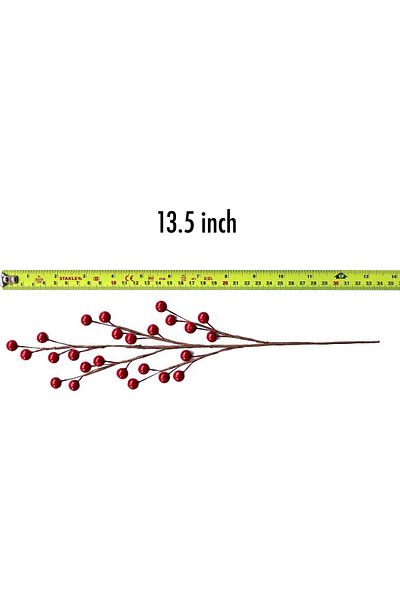 Generic WangLaap 12 Pcs Artificial Red Berries Stems 13.5" Waterproof Berry Branches for Home Holiday Weddi