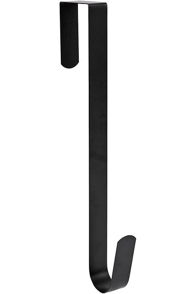 Generic Sattiyrch 12" Wreath Hanger for Front Door,Metal Over The Door Single Hook,Black (1)