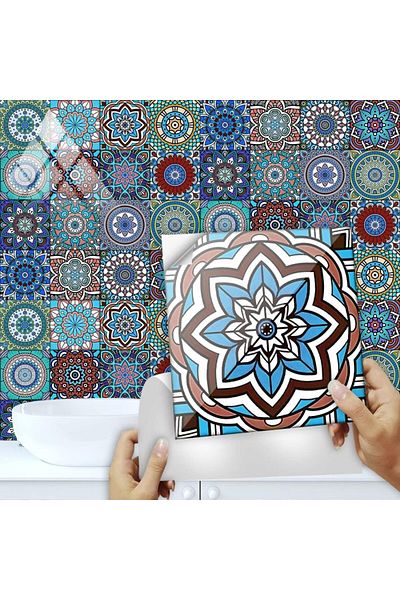 Generic Azonee 16PCS Square Tile Wall Stickers 3D, Decal Mosaic Home Room Decor DIY Tile Stickers for Kitch