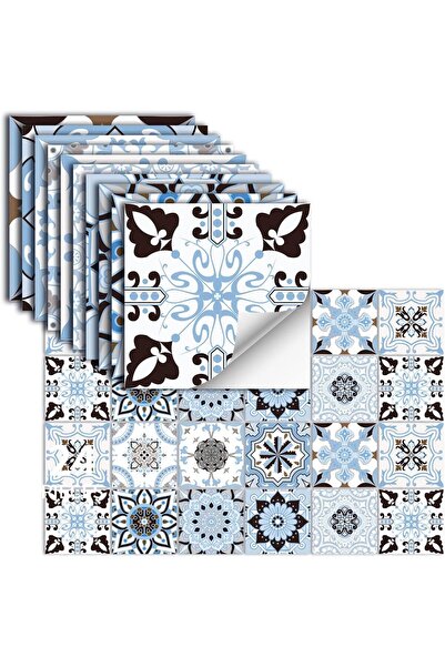 ELECDON 24 Pcs Peel-and-Stick Vinyl Tile Stickers for Kitchen & Bathroom (Sky...