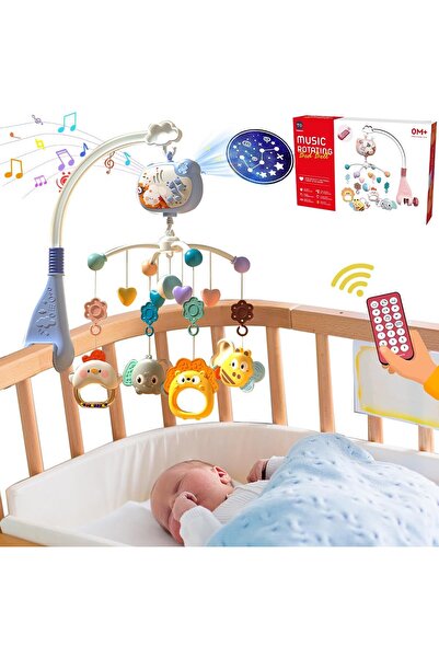 Generic Felirzavy Baby Musical Crib Mobile Toy，Nursery Mobile with Music Lights 3 Timing ＆ Projector Functi