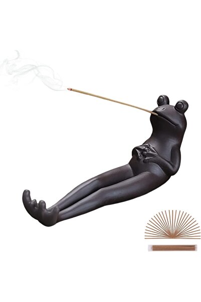 Generic ChangWanna Frog Incense Holder Waterfall - Ceramic Cone Backflow Ince...