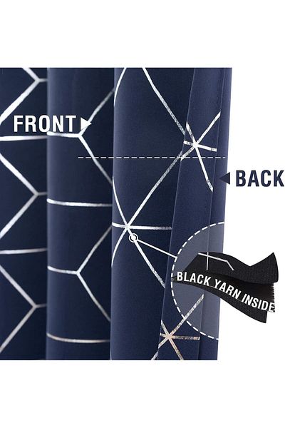Generic Bolivia's Blackout Curtains, 2 Panels Decorative Diamond Foil Printed Thermal Insulated Privacy Pro