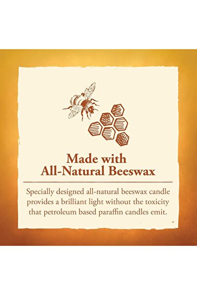 Candle by the Hour Horizontal 48-Hour Natural Beeswax Candle with Cotton Wick (Yellow)