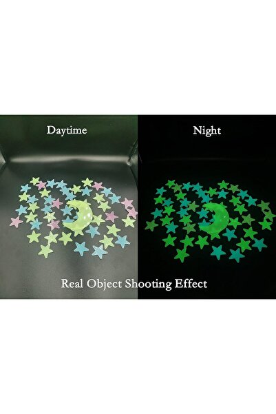 Generic Mikoz Glow-in-the-Dark Star Wall Stickers - 200 Multicolor 3D Stars