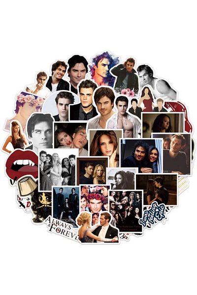 Generic ملصقات فينيل لطيفة مقاومة للماء من سلسلة The Vampire Diaries (50 قطعة)