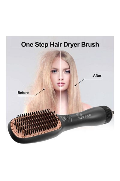 Generic Styling Brush Professional Steam And Infrared Hair Dryer Black 32cm
