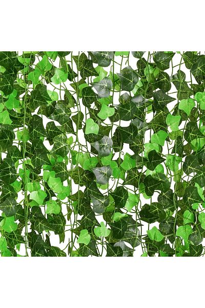 Generic DearHouse 12 Strands Artificial Ivy Leaf Plants Vine Hanging Garland Fake Foliage for Home Kitchen