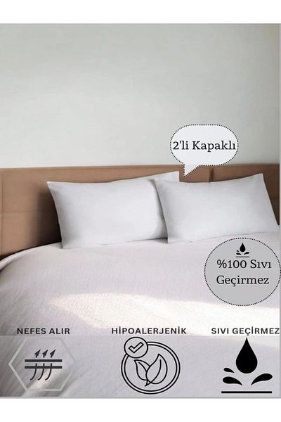 embays collection (2 Pieces) Large Size 50X70Cm Liquid Proof Pillow Mattresses with Cover, Nonwoven Fabric