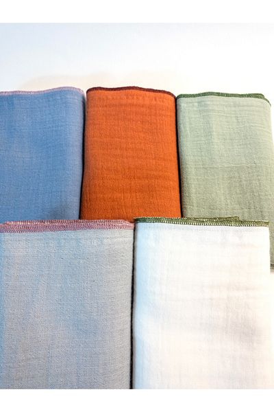 Vita Cherie Set of 5 Muslin Shoulder Cloths |   50X50 cm |   100% Cotton, Oeko-Tex Certified, 2 Layers, Multi-Purpose
