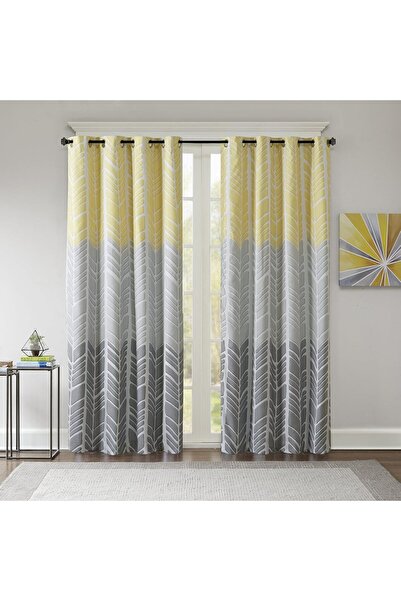 Intelligent Design Adele Blackout Window Curtain Panel, Chevron Polyester, 50...