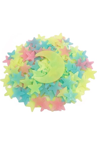 Generic Mikoz Glow-in-the-Dark Star Wall Stickers - 200 Multicolor 3D Stars