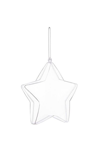 Springos Star decoration, acrylic, 10 cm, transparent