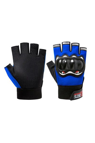 Choice Blue Motorcycle Half Finger Gloves, Male, Anti-slip Protection Wear Resistant, Motorcycle And Bicycl
