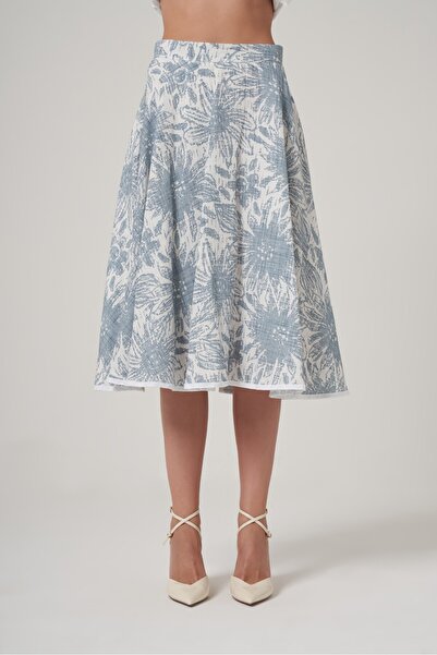 UTOPIAN Desenli Midi Etek