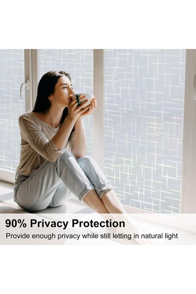 Arthome WALL DECOR فيلم نافذة Arthome Frosted، 17.5 × 100 بوصة، غير لاصق، ماد...