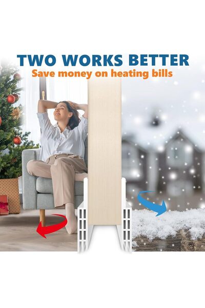 X SPRING Xspring Door Draft Stopper, 2 Pack, 5cm x 1m, White