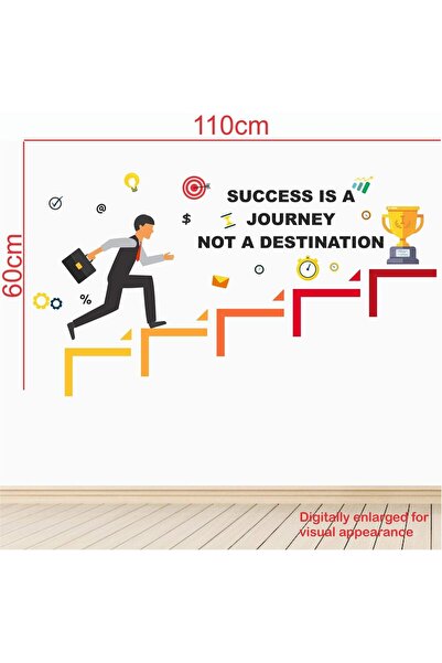 ALAYRA International Success Is a Journey Wall Decal – Office Motivational Quote PVC Sticker (110×60cm)