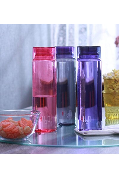 CELLO H2O Plastic Bottle, 1 litre, Set of 3, Colour May Vary, Multicolour