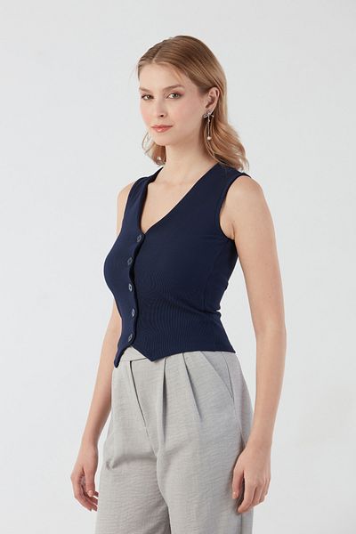 Fulla Moda سترة بأكمام طويلة وأزرار على شكل حرف V