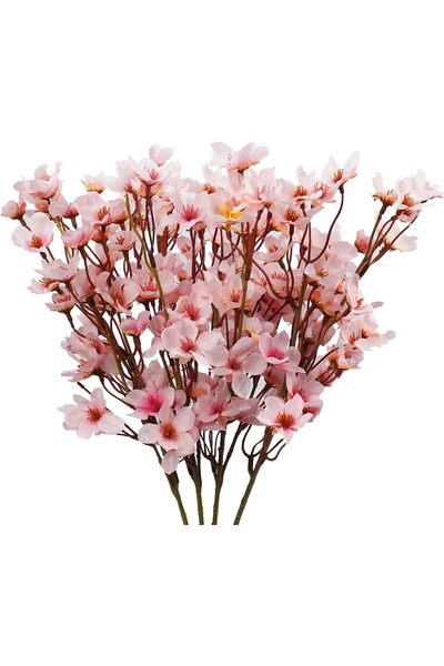 Uieke 4 قطع من زهور الكرز الحريرية الاصطناعية - وردي