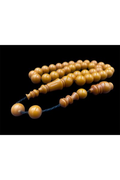 34 cm Kaliteli Hamur 11 mm Sistemli Sıkma Kehribar Tesbih