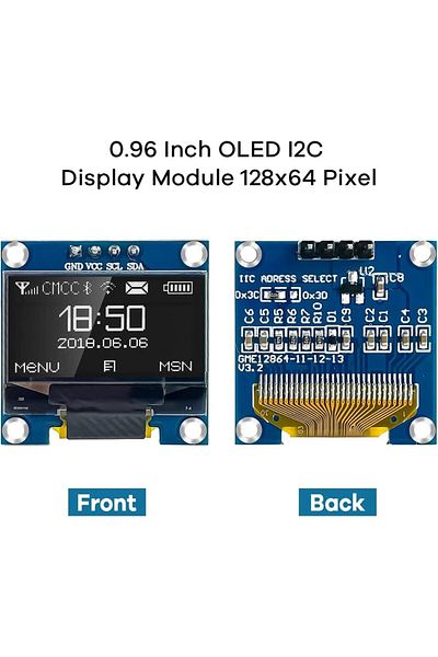 Choice وحدة شاشة عرض OLED بيضاء مقاس 0.96 بوصة I2c Iic 128x64 Ss - D - 1306 3.3 فولت - 5 فولت أزرق/أزرق أصفر/أبيض