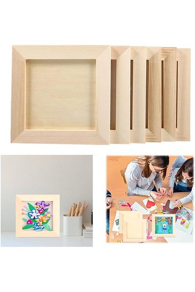 Generic SWIUKPHE Wooden Picture Frames, Unleash Creativity with 6 DIY-Perfect 4.7x4.7 inch Unfinished Wood