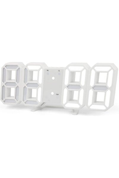 Generic ساعة منبه رقمية ثلاثية الأبعاد، ساعة حائط LED تعرض الوقت مع 3 مستويات...