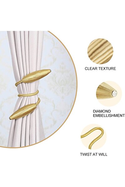 ECVV Decorative Rope Holdbacks, 2 Pcs Twist Curtain Tiebacks Modern Style Holdbacks for Window Drape