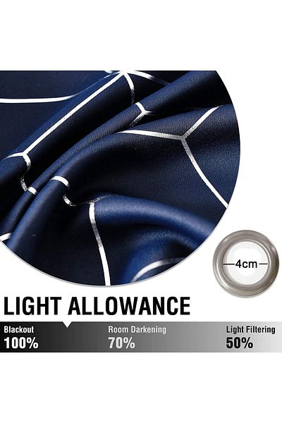 Generic Bolivia's Blackout Curtains, 2 Panels Decorative Diamond Foil Printed Thermal Insulated Privacy Pro