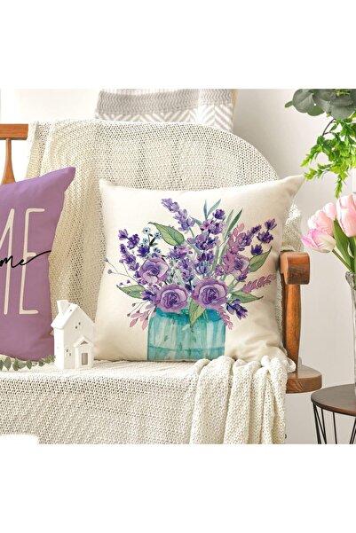 KASTWAVE Spring Pillow Covers Lavender Purple Throw Pillow Cases 18x18 Inch Set of 4