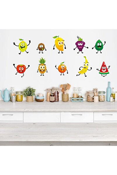 Amimagen Fruit Kitchen Wall Stickers - Cartoon Decals for Cabinets, Fridge & ...