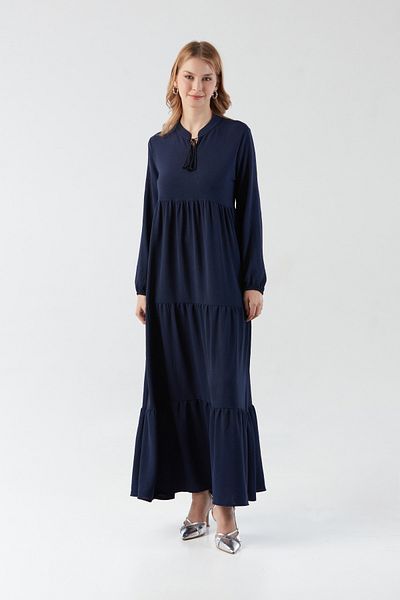 Fulla Moda Fullamodest Tie Collar Plus Size Dress